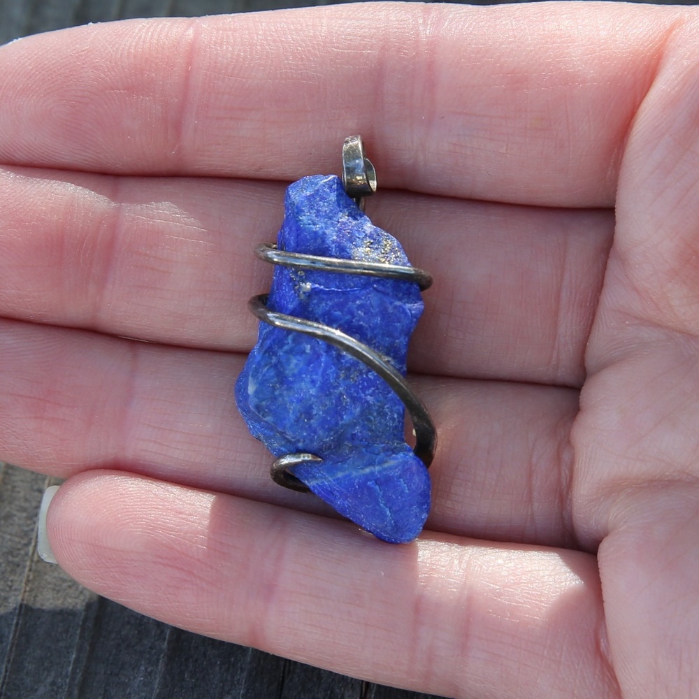 Natural Lapis Lazuli Sterling Pendant
